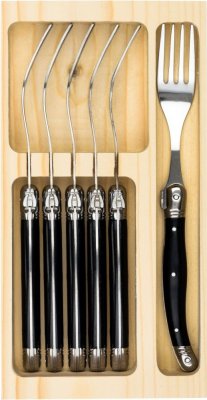 Laguiole Style de Vie - Premium - Vidličky 6 ks, rukojeť černá Laguiole Style de Vie - Premium - Vidličky 6 ks, rukojeť černá