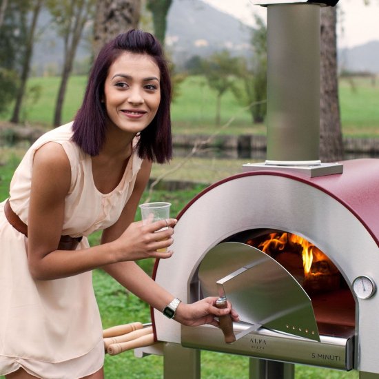 Alfa Forni domácí pizza pec na dřevo, 5 MINUTI, měděná