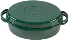 Big Green Egg, smaltovaný litinový pekáč, oválný