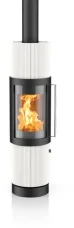 Krbová kamna Hase Elvas, black ceramic fan pattern texture, alabaster Krbová kamna Hase Elvas, black ceramic fan pattern texture, alabaster