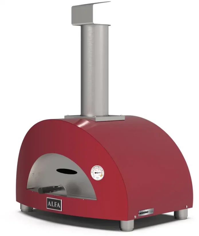 Alfa Forni domácí pizza pec na dřevo, 2 PIZZE wood, antik červená