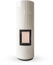 Akumulační krbová kamna Hoxter Blox R 55, keramika slonová kost lesklá Akumulační krbová kamna Hoxter Blox R 55, keramika slonová kost lesklá