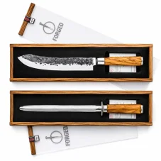 Zvýhodněná sada: FORGED Olive řeznický nůž + ocílka diamond