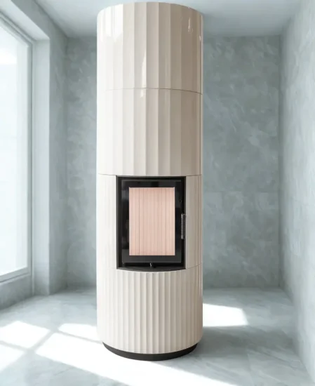 Akumulační krbová kamna Hoxter Blox R 55, keramika slonová kost lesklá