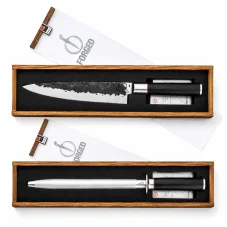 Zvýhodněná sada: FORGED Sebra kuchařský nůž + ocílka diamond