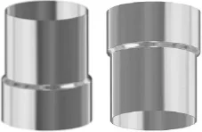 Karl, nerezové kouřovody, redukce kouřovodů po kouři 150/180 mm, po vodě 180/150 mm