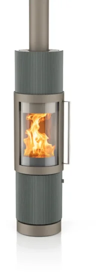 Krbová kamna Hase Elvas, titan ceramic fan pattern texture, fjord Krbová kamna Hase Elvas, titan ceramic fan pattern texture, fjord