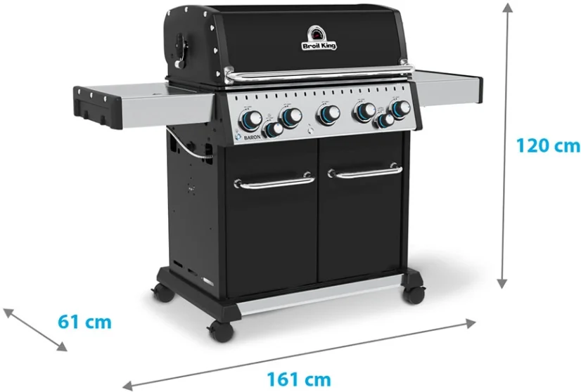 Plynový gril Broil King Baron 590 Shadow, rozměry