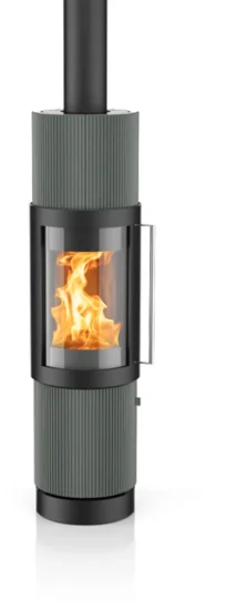 Krbová kamna Hase Elvas, black ceramic fan pattern texture, fjord Krbová kamna Hase Elvas, black ceramic fan pattern texture, fjord