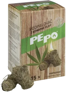 PEPO, podpalovač z konopné vlny 15 ks