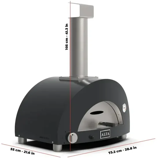 Domácí pizza pec Alfa Forni 1 PIZZA Hybrid LPG, šedá