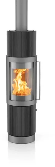 Krbová kamna Hase Elvas, silvergrey ceramic fan pattern texture, montagne Krbová kamna Hase Elvas, silvergrey ceramic fan pattern texture, montagne