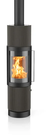 Krbová kamna Hase Elvas, black ceramic fan pattern texture, kuba Krbová kamna Hase Elvas, black ceramic fan pattern texture, kuba