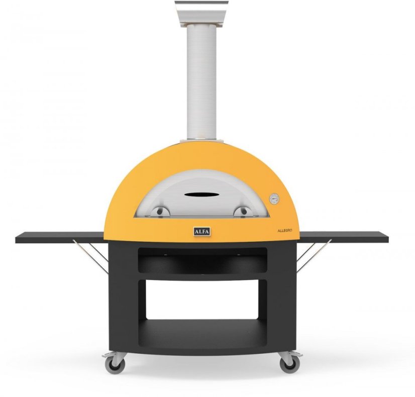Alfa Forni domácí pizza pec na dřevo, 5 PIZZE wood, žlutá
