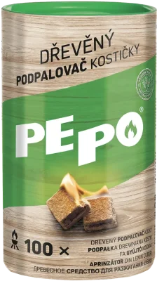 PEPO, dřevěný podpalovač kostičky 100 ks PEFC
