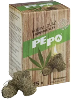 PEPO, podpalovač z konopné vlny 15 ks PEPO, podpalovač z konopné vlny 15 ks