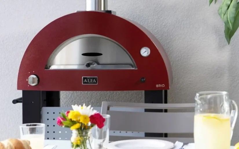 Domácí pizza pec Alfa Forni 2 PIZZE Hybrid LPG, antik červená