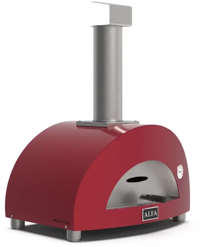 Alfa Forni domácí pizza pec na dřevo, 2 PIZZE wood, antik červená