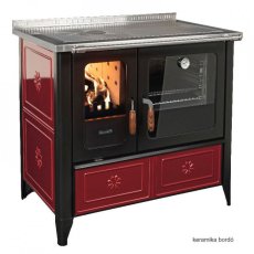 Sporák na dřevo Rizzoli N 94 Country, keramika bordó