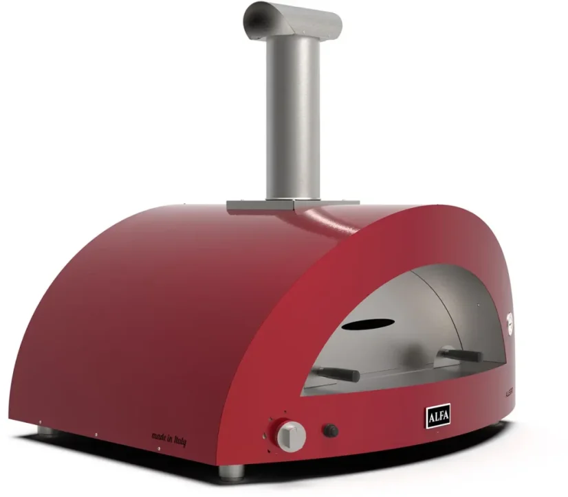 Domácí pizza pec Alfa Forni 3 PIZZE Hybrid LPG, antik červená