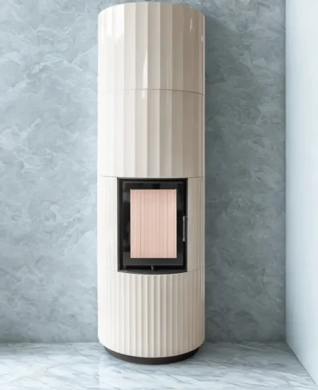 Akumulační krbová kamna Hoxter Blox R 55, keramika slonová kost lesklá