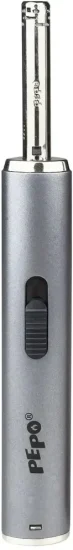 PEPO, větru odolný metalický zapalovač, šedá